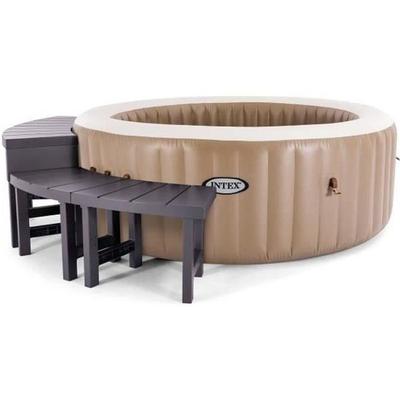 Whirlpool-Umrandung 4-Sitzer rund - INTEX - 28515 - 2 mittlere + 2 hohe Teile - Leicht und UV-beständig