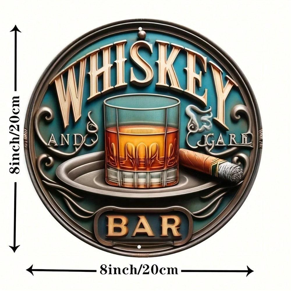 Vintage kovový nástěnný znak Whiskey Cigar Bar Domácí dekorace Vnitřní venkovní Halloween
