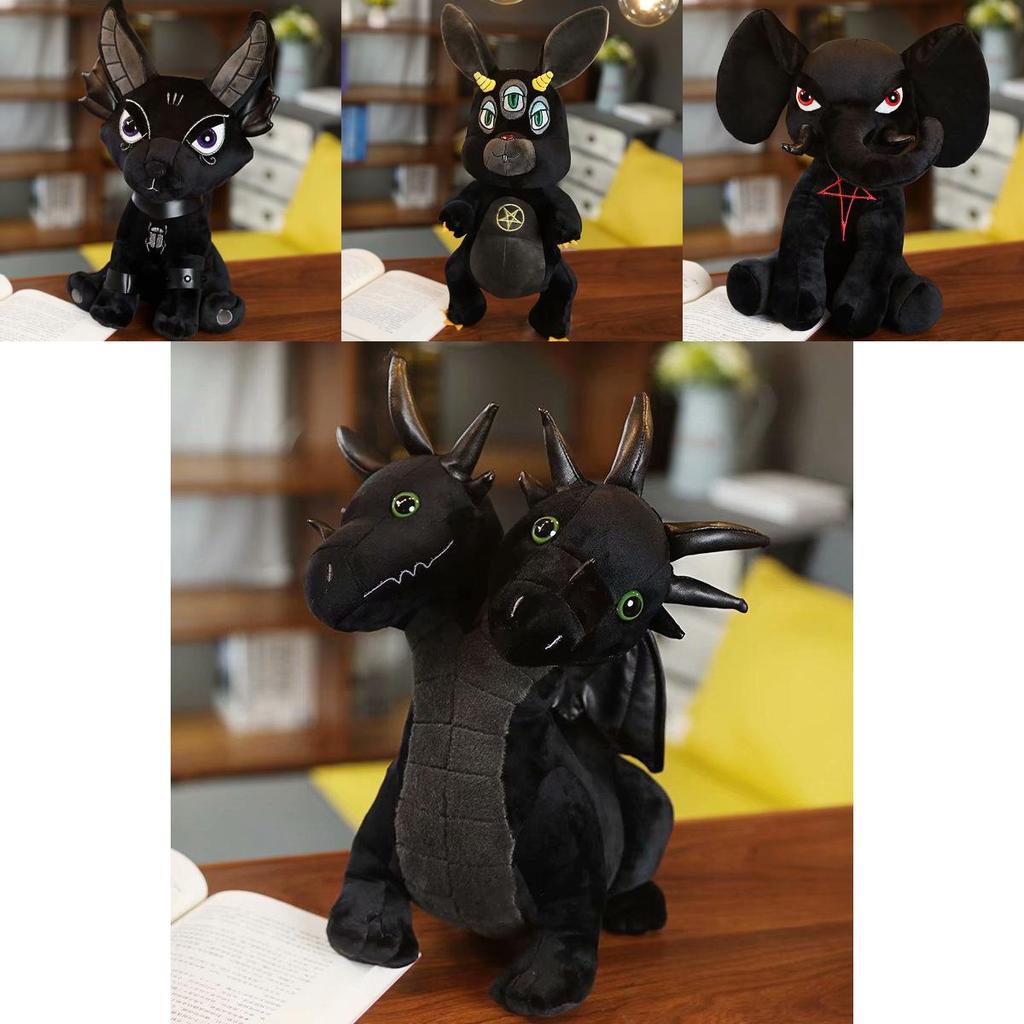 Dark Series 3eyed Rabbit Plush Toy With Pp Cotton Filling For Gothic Decor Enthusiasts