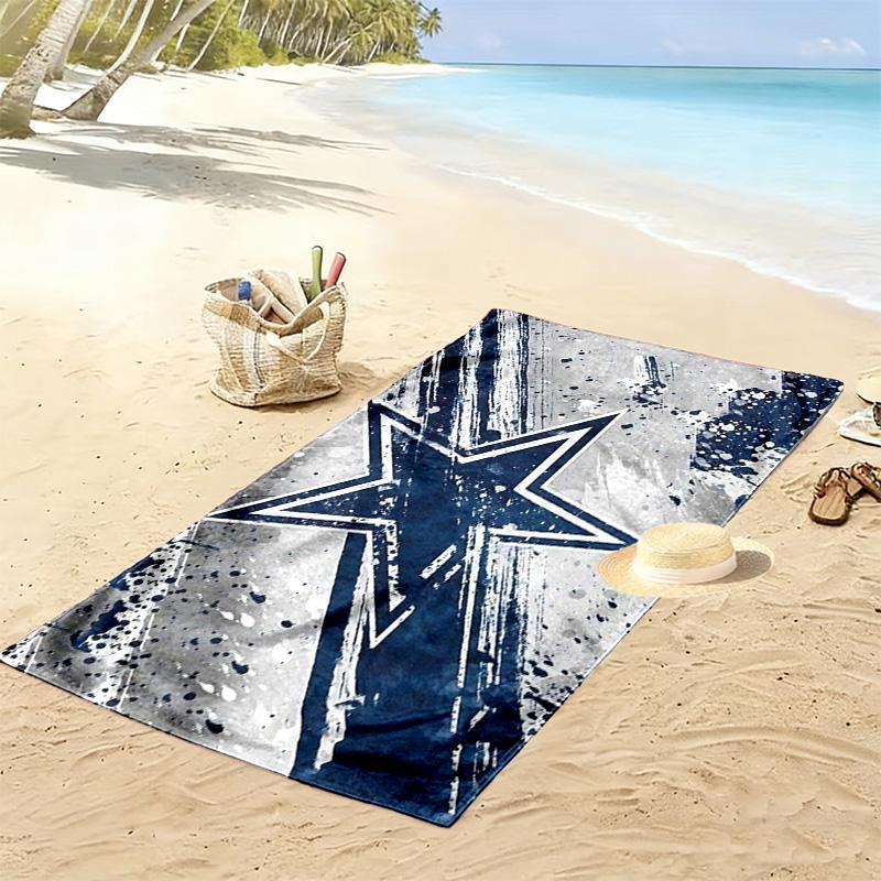 Dallas Cowboys Print Beach Towel, Large Soft Quick Dry Towel for Beach Camping Swimming