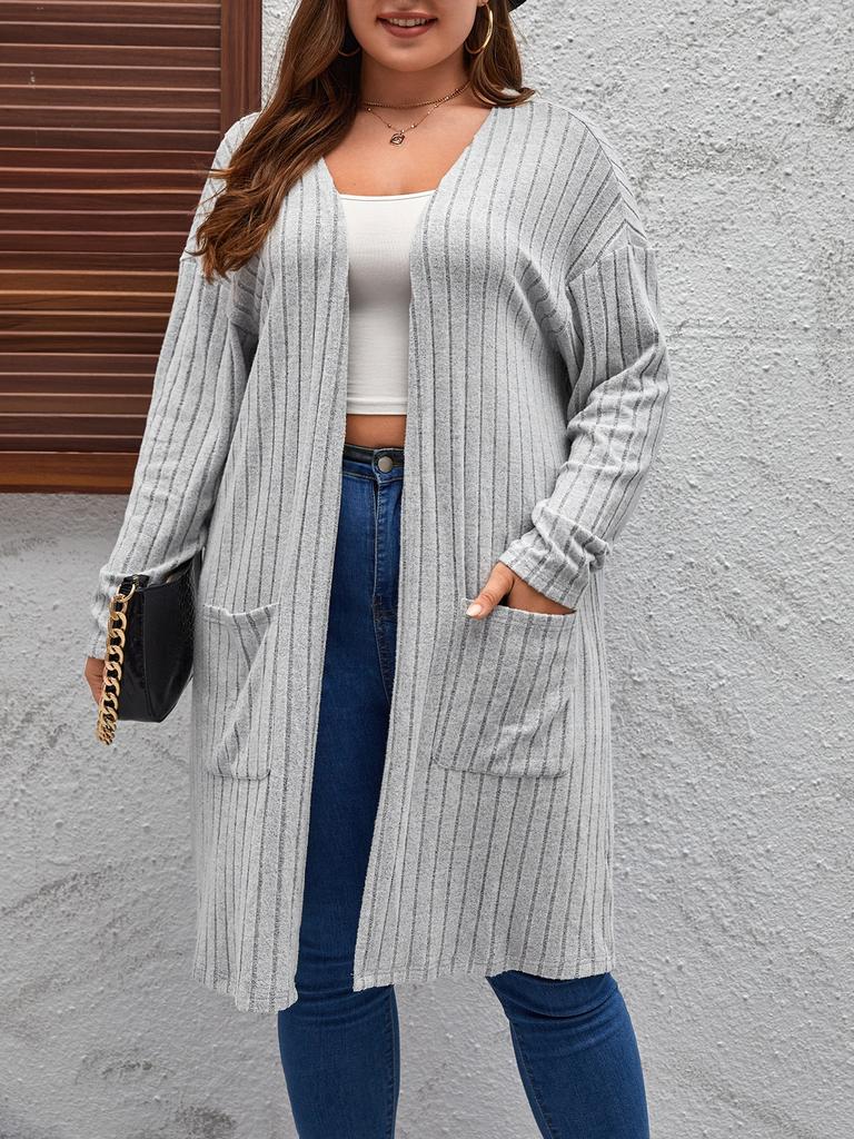 Frühling und Herbst Europäischer und Amerikanischer neuer lässiger langer, langärmeliger Cardigan, Strickpulloverjacke für Damen