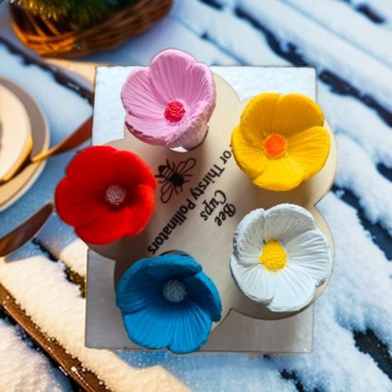 

Пчелиная чашка для пчел, красочная мини-пчелиная чашка для насекомых, станция сбора садовой воды, нетоксичная A