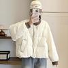 Korean Style Women's Slimming Short Down Jacket with Knitted Collar - Spring 2025