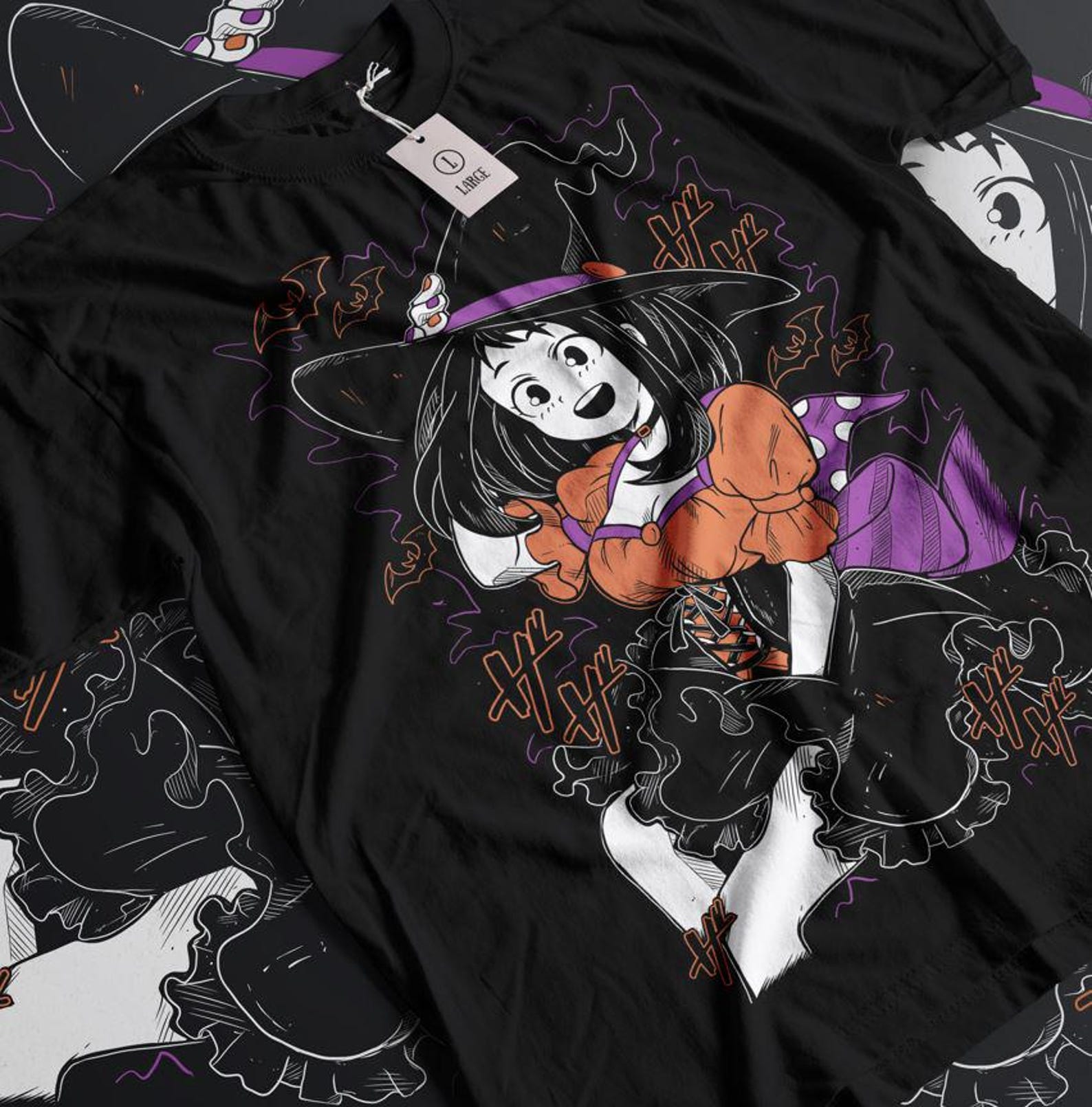 Halloween Anime Shirt | 90s Anime Manga Girl T shirt | Japanese Horror | Anime Aesthetic | Grunge Clothing | Harajuku Streetwear Shirt S