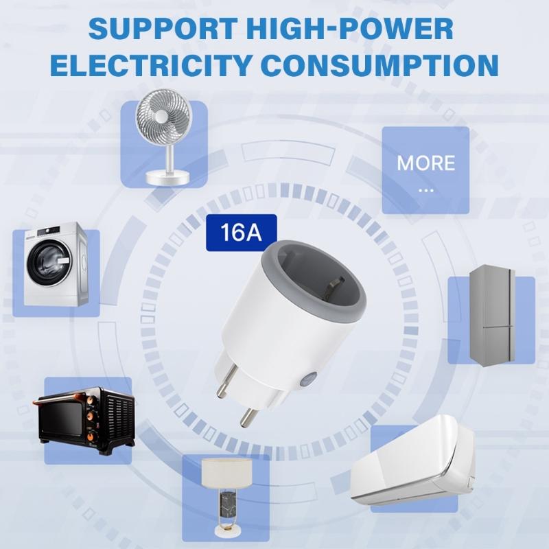 Intelligent Outlet with 16A Capacity Programmable Timer Power Consumption Trackings Energy Saving Electrical Plugs