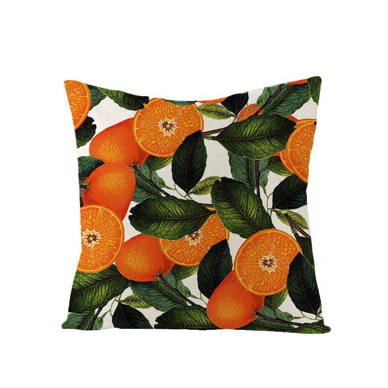 Tropical Green Leaf Linen Pillowcase - Nordic Style Sofa Cushion Cover