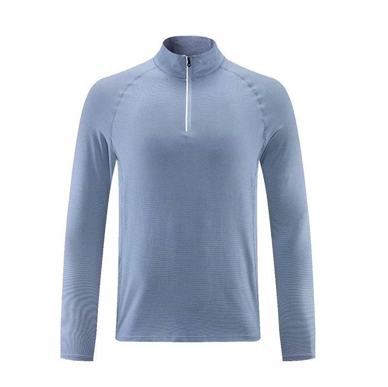Men's Half-Zip Breathable Sweat-Absorbing Long Sleeve Sports T-Shirt for Running & Training
