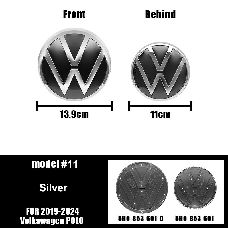 2026 Caldo Per VOLKSWAGEN VW 2pz Per VW Volkswagen POLO 2019-2024 Sostituzione Copri Coperchio Emblema Anteriore/Posteriore Auto Logo Badge A