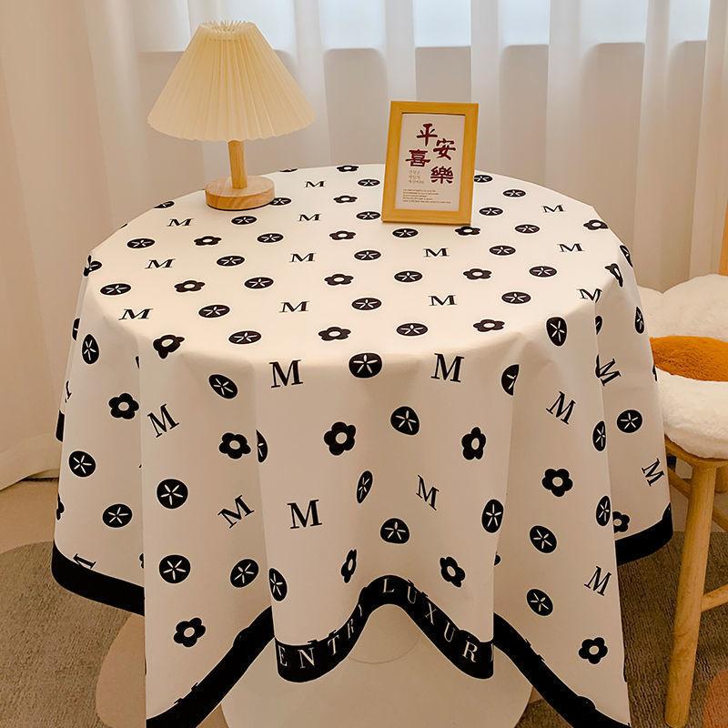 Ins Checkerboard Tablecloth Plaid Desk Mat Versatile Student Essential for Dormitory Round Table Cover Coffee Table Mat Dining Table Cloth Decorative