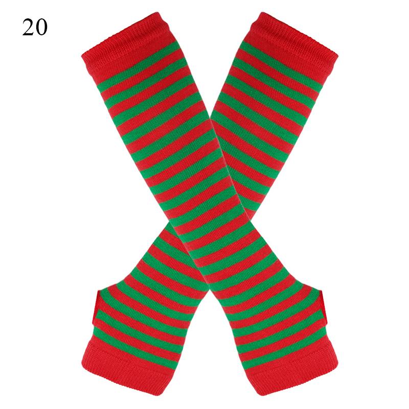 Fashion Women Striped Elbow Gloves Y2K Warmer Knitted Long Fingerless Gloves Christmas Gifts Classic Black And White Wristband