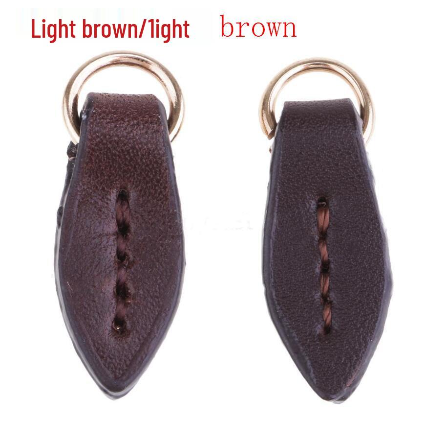 Leather Leaf Zipper Pull Pendant for Bags and Clutches - Hand-Stitched Accessory