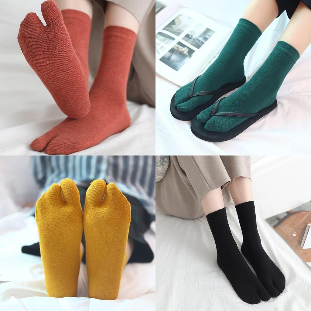 Momee Șosete de damă Tabi Crew Bumbac Uni 5 Perechi, Respirabile, Rezistente la mirosuri, Lungime, Culoare, Amestec, Elimină umezeala, Uscare rapidă, Confortabile,
