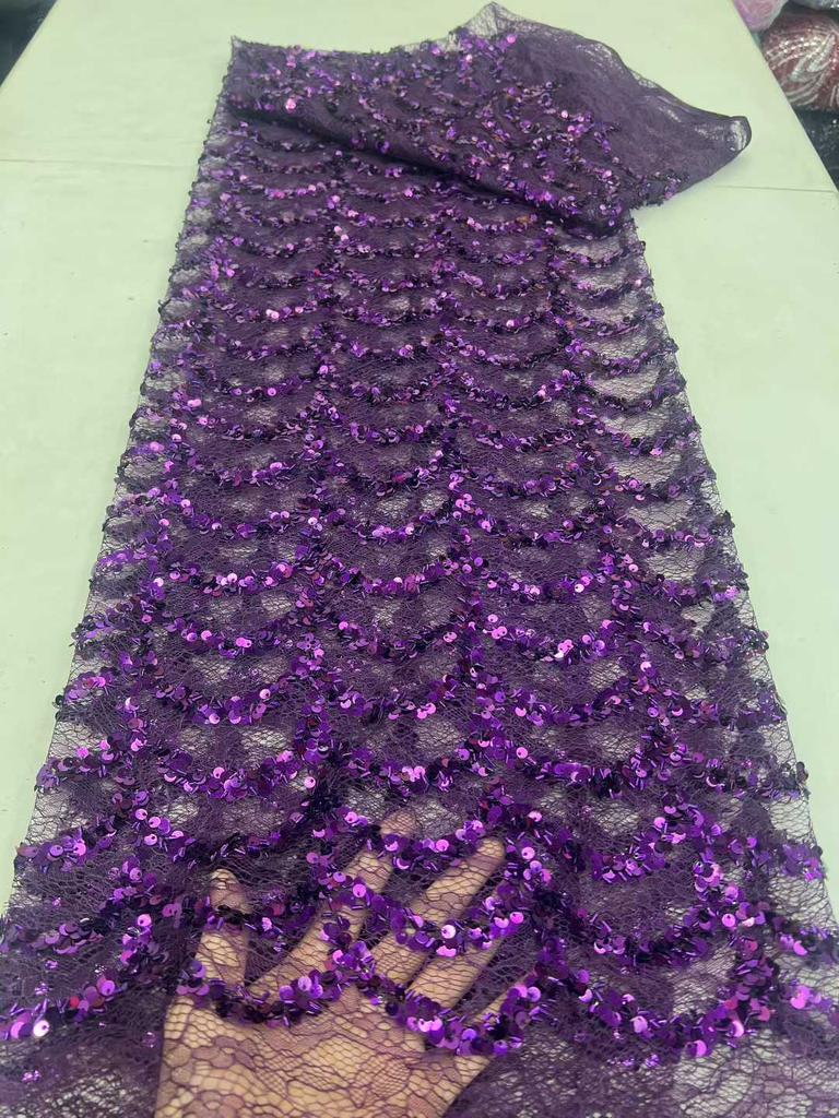 African Lace Fabric 2026 High Quality Lace with Sequins Mesh French Tull Lace Fabric for Wedding Nigerian Lace Fabrics Material