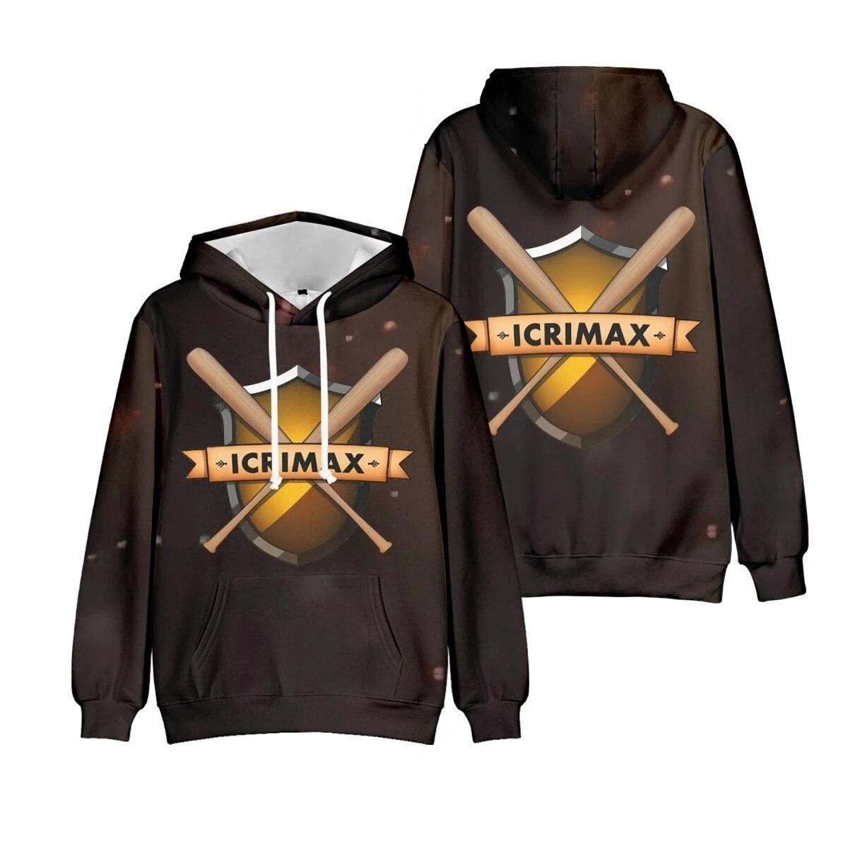 

Толстовка з капюшоном Icrimax Merch Жіноча унісекс Толстовка з капюшоном Вуличний одяг Оверсайз Пуловери з довгими рукавами Одяг Icrimax для хлопчиків дівчаток підлітків S