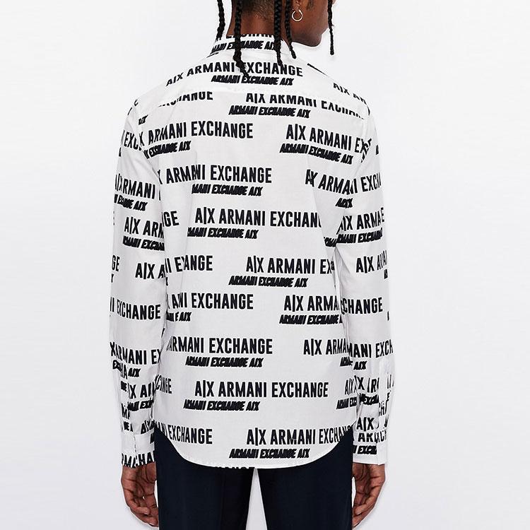 Armani Exchange Vollprint Logo Freizeit Kurzarmhemd Herrenhemden 3KZC25-ZNEAZ-2103