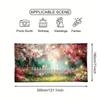2D Pastel Cherry Blossom Garden Garage Door Banner for Yard and Festival Use