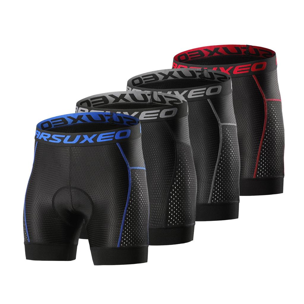 Men's Quick-Dry Breathable Cycling Underwear with Sponge Pad and Mesh Splicing
