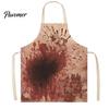 Creepy Butcher Apron Halloween with Realistic Blood Stain, Washable Protective Work Apron, Waterproof Cooking Horror Costume Prop for Cosplay Parties