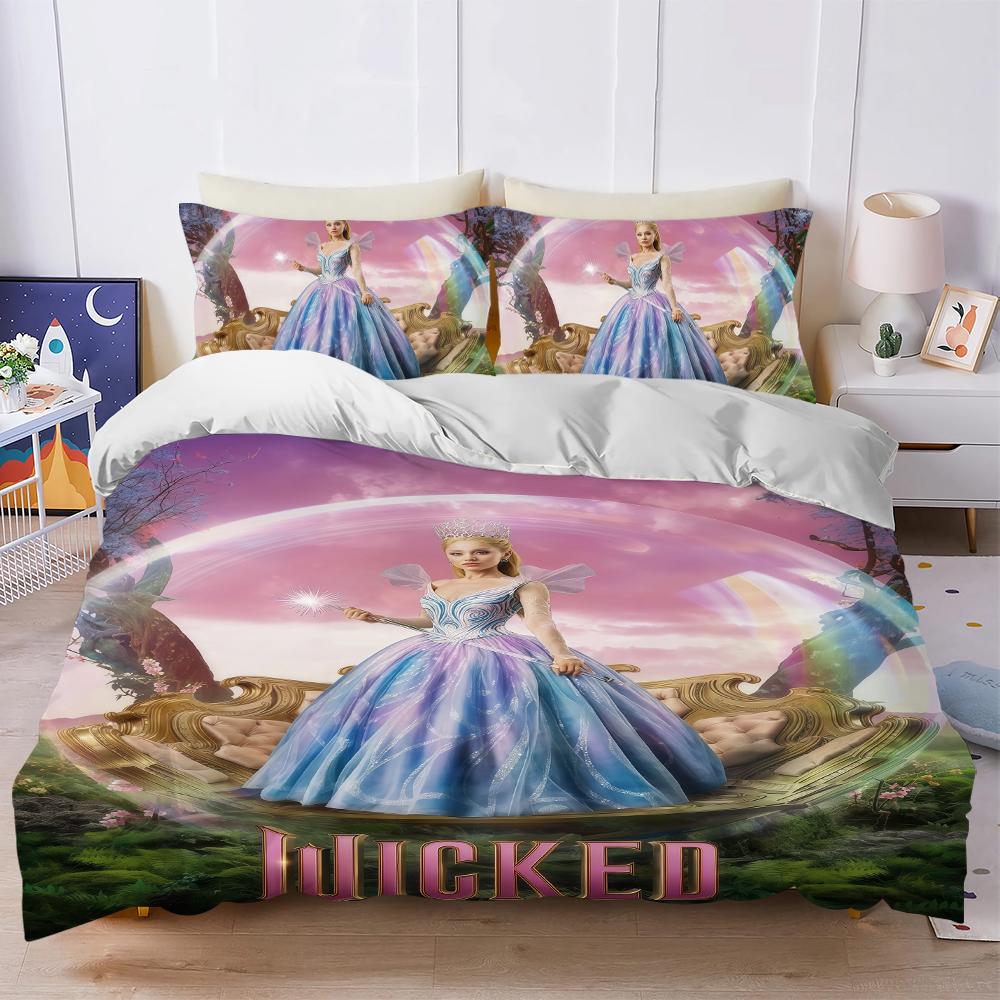 Movie W-Wicked For Good Duvet Cover Set Soft Wash Bed 3 Piece Summer Comfortable Student Dormitory Home Baby Bedding Best seller