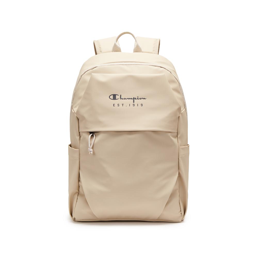 Champion SS26 Essential Classic Backpack Fashion Versatile Fabric Backpack Unisex Backpack Oatmeal Obsidian-Black U6AACPU74 Oat