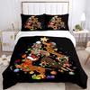 3pcs Christmas Tree Dachshund Dog Holiday Comforter Set with 1 Quilt Cover and 2 Pillowcases (No Core), Bedroom and Guest Room