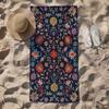Pastoral Art Deer Floral Print Beach Towel Colorful Botanical Pattern Quick Dry Soft Absorbent Sand Free Towel for Summer Travel