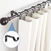 4Pcs Heavy Duty Curtain Pole Brackets for 25mm Poles Adjustable Wall-mounted Curtain Rod Support Metal Curtain Pole Holders Set