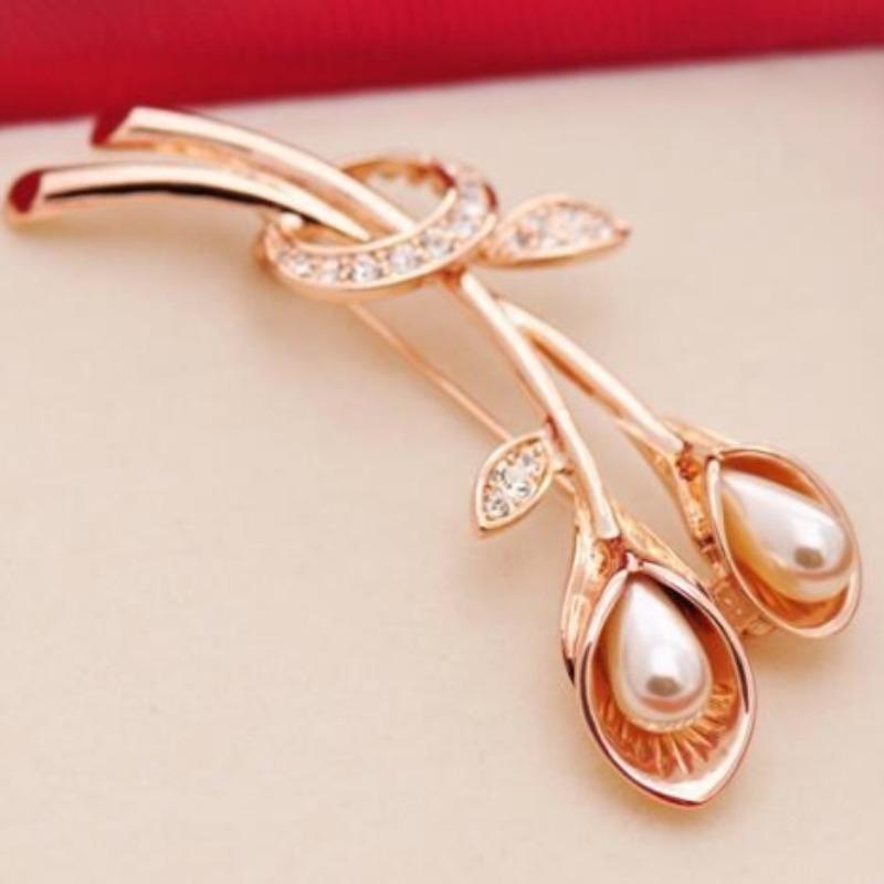 Rose Flower Brooches Rhinestone Brooch for Women Suit Pins Fashion Clothing Wedding Jewelry Accesorios Mujer Gifts