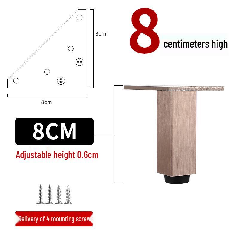 Adjustable Aluminum Alloy Furniture Legs for Cabinets, Sofas, Coffee Tables, TVs, and Beds
