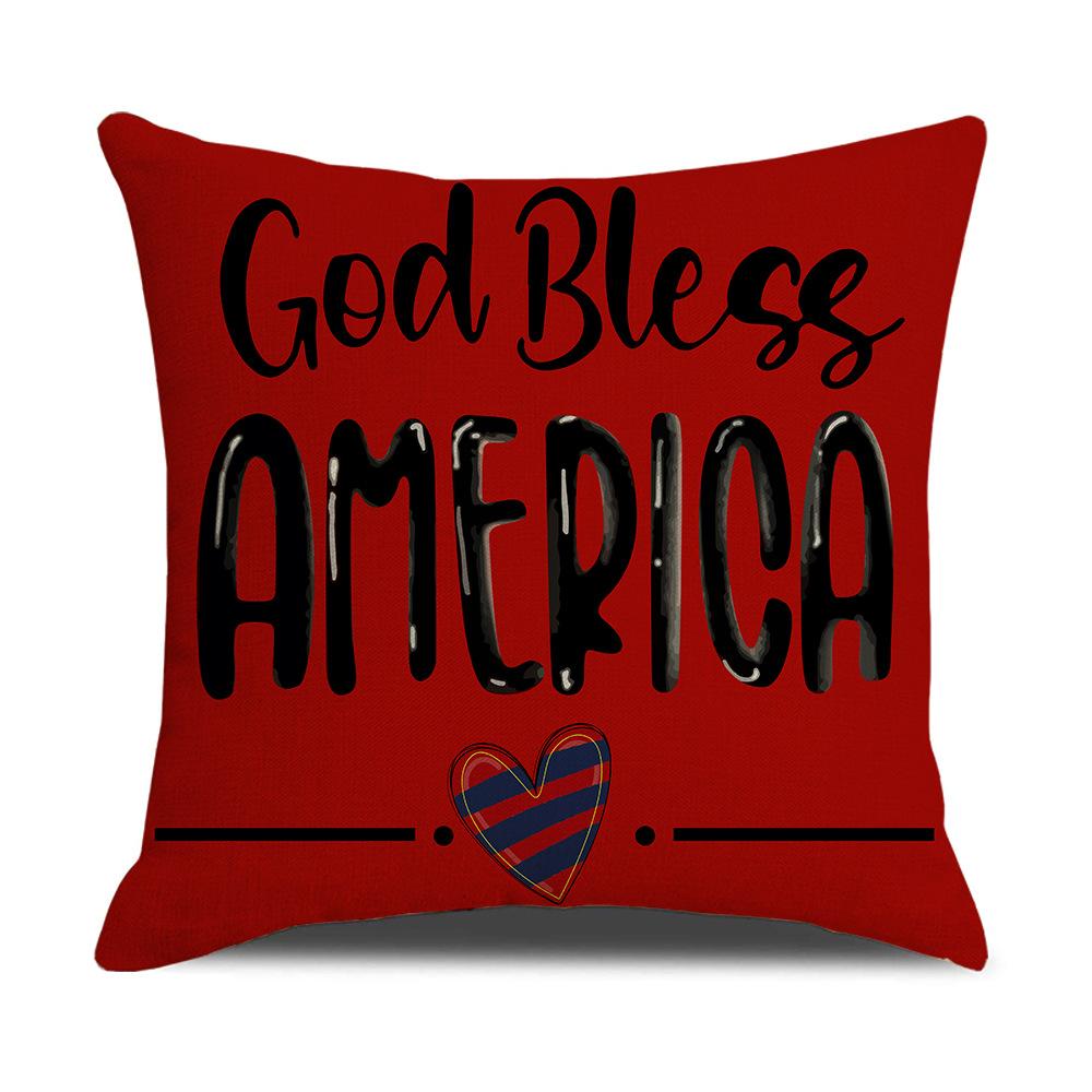 American Retro Independence Day Linen Pillow Cover Party Festive Decoration Pillow Cover Living Room Sofa Cushion Cover