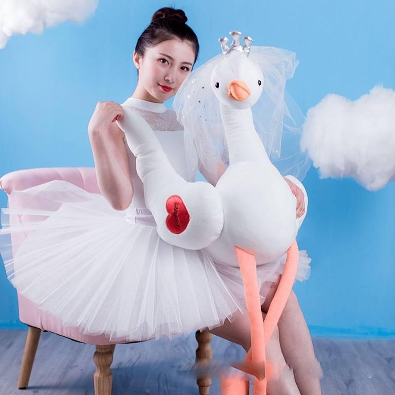 White Elegant Swan Plush Toy Cute Cartoon Stuffed Animal Girls Kid Gift Birthday