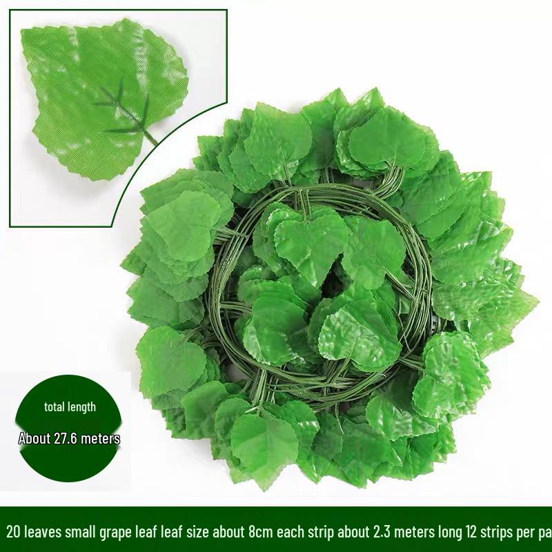 Artificial Rattan Vines for Pipe and Ceiling Decoration - Fake Green Leaves