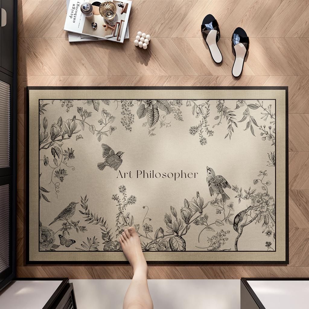 American Retro Bathroom Floor Mat, Diatom Mud Absorbent Mat, Toilet, Toilet Door Carpet, Bathroom Floor Mat Non-Slip