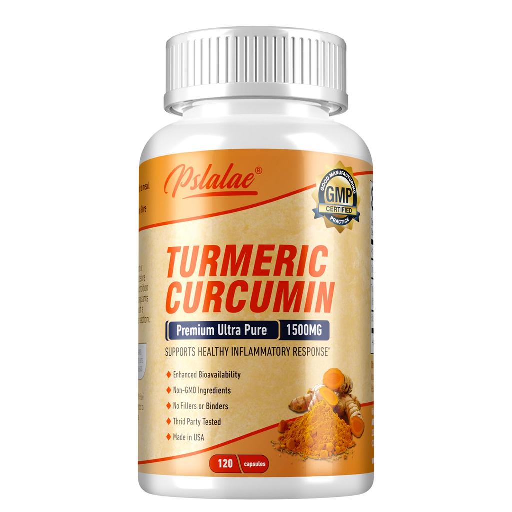 Pslalae Premium Ultra-Pure Curcumin Capsules, 1500mg, Enhanced with Black Pepper Fruit Extract, Joint Support, Suitable for Men and Women