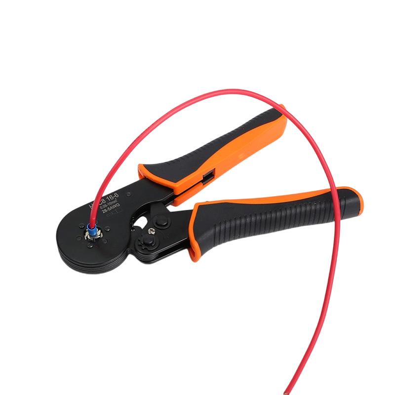 HSC8 16-6 Self-Adjusting Crimping Pliers for VE Tube and Pin Terminals, Purple Copper/Brass, 0.08-16mm.