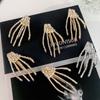 Korean Fashion Claws Funny Hairpin Skull Palm Hairpin Rhinestone Hair Accessories Duckbill Bangs Clip Halloween Headdress