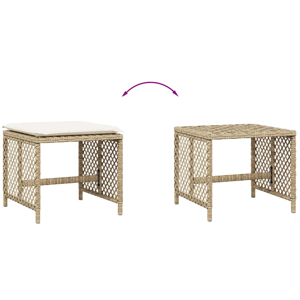 Vidaxl Garden Stools With Cushions, 4 Pcs., Beige, 41X41X36 Cm