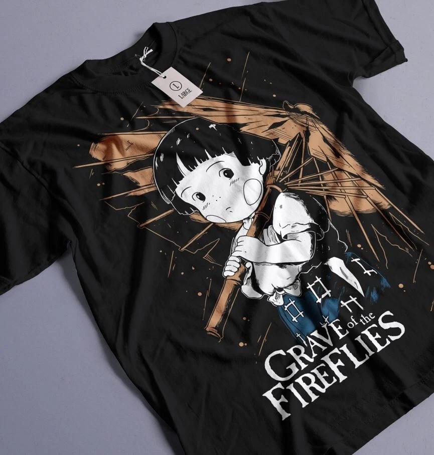 Grave Of The Fireflies Classic 80s Anime Movie Raglan 34 Sleeve Shirt S