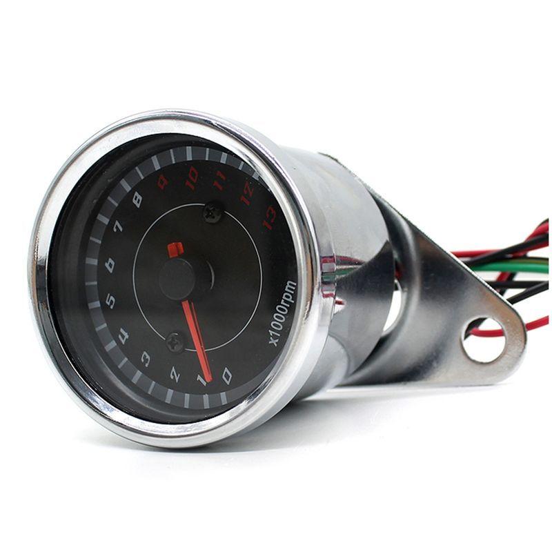 N61R-Blue LED Backlight Backlit 1000RPM Analog Motorcycle Tachometer DC 12V RPM Tacho Gauge Meter