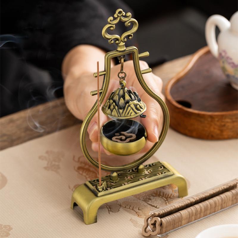 Retro Räuchergefäß Hohllegierung Hängendes Räuchergefäß Haushalt Räucherstäbchen Ornament Lotusbrenner Heim Büro Dekor Neu