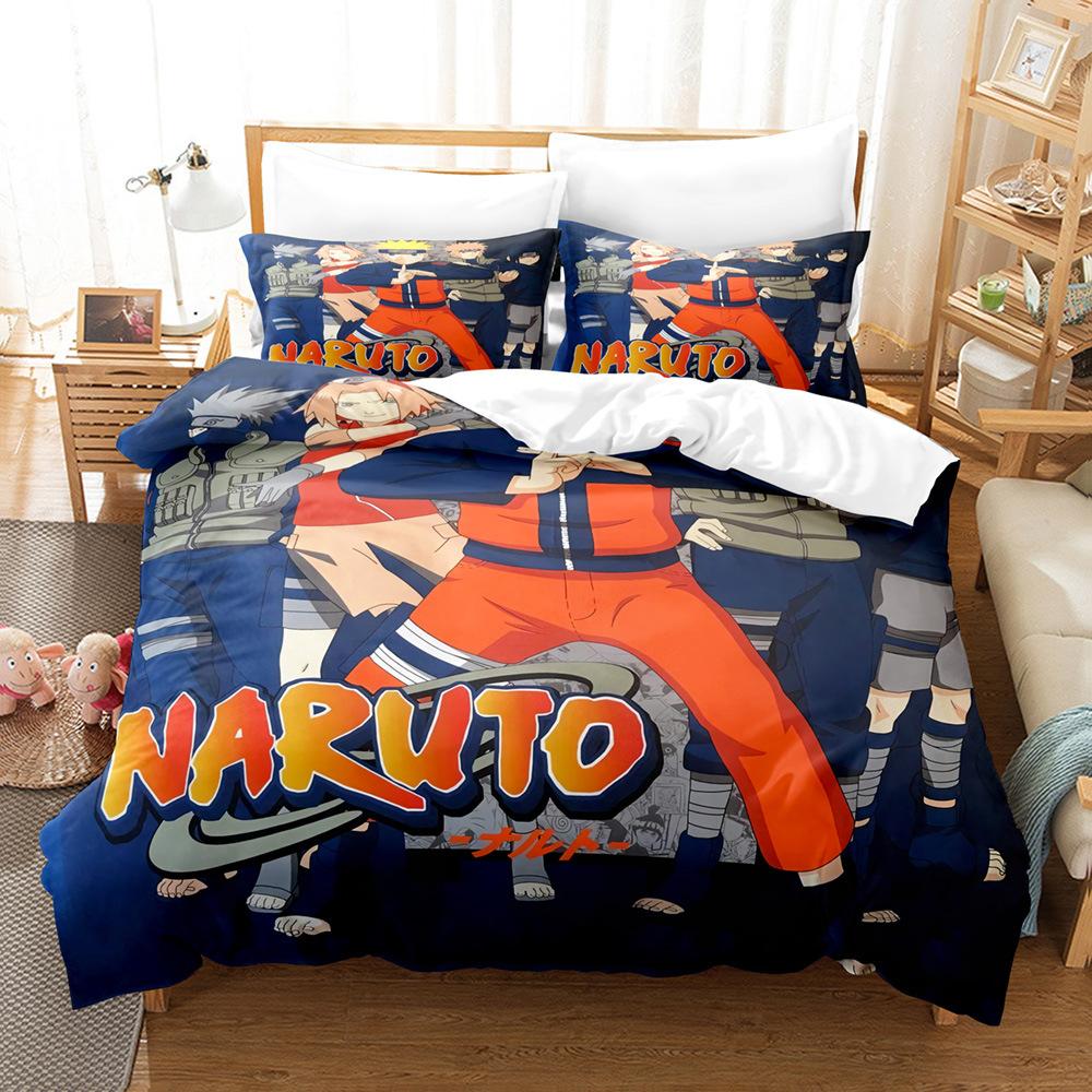 3D Printed Bedding Three-Piece Set, Anime, Naruto Sasuke