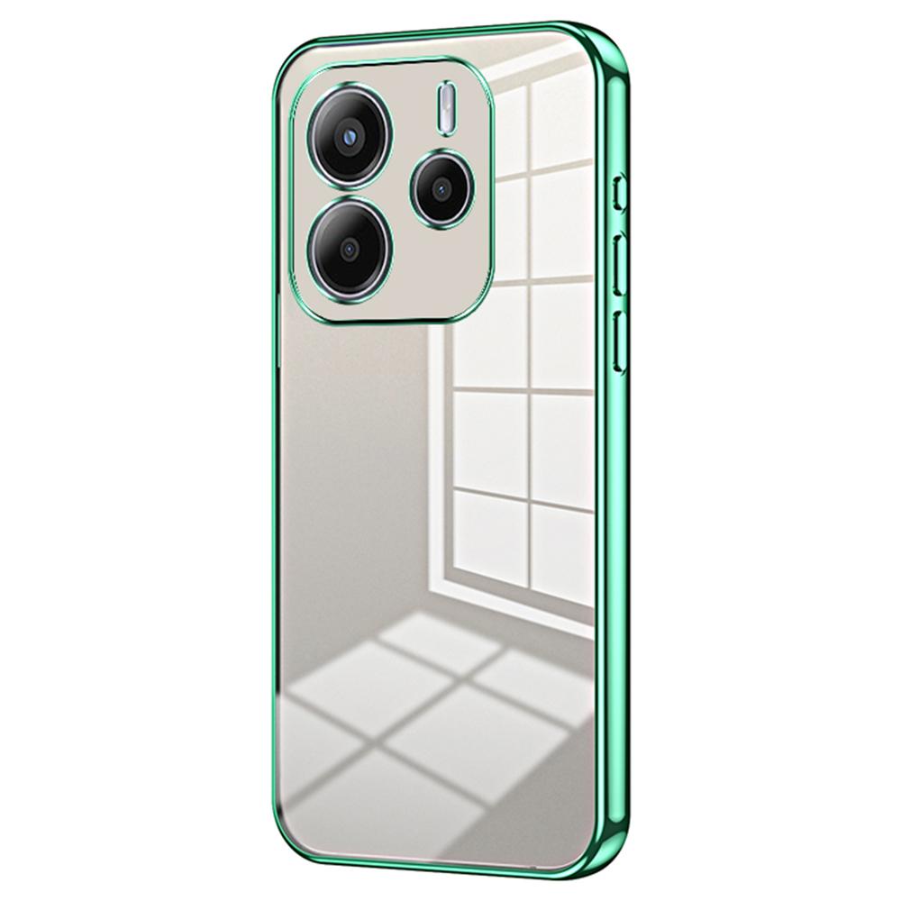 

Для Xiaomi Redmi Note 14 4G (163,25 мм) Чохол Гальванізована Рамка М який ТПУ Чохол для Телефону Green