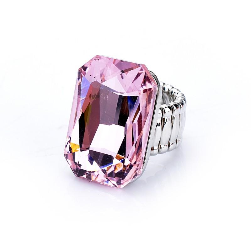 Personality Elegant 7 Colors Big Ring For Women Big Resin Stone Fashion Elastic Stretch Finger Rings Christmas Jewelry