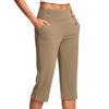 Women High Waist Stretch Capri Pants Slim Fit Cropped Trousers With Pockets Summer Casual Workout Yoga Pants