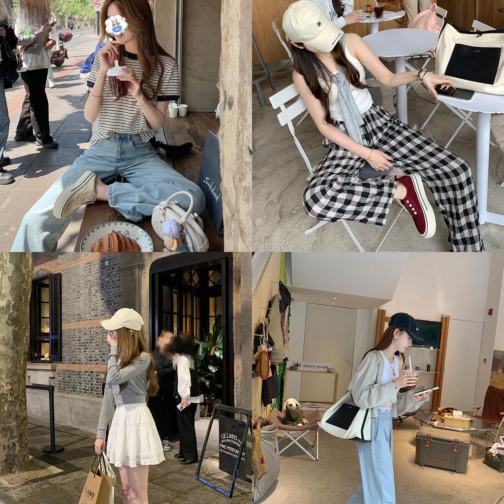 Advanced Sense~ Grape Mother Height Increase 7cm Lazy Without Shoelaces Round Head Thick Sole One Pedal Casual Board Shoes Women's Canvas Shoes