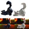 Ghostly Kitten Figurine Halloween Resin Animal Statue Decoration for Holiday Party Centerpieces Indoor and Outdoor Use
