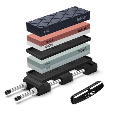 Knife Sharpening Stone Set with and Including and Finishing Includes a Stainless Steel Whetstone Surface and a Fixed Angle Ideal for Home Knife