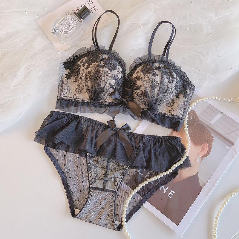 Sexy Lace Wireless Bra, Thickened Push Up Corrective Coquette Bra for Small Bust Young Women