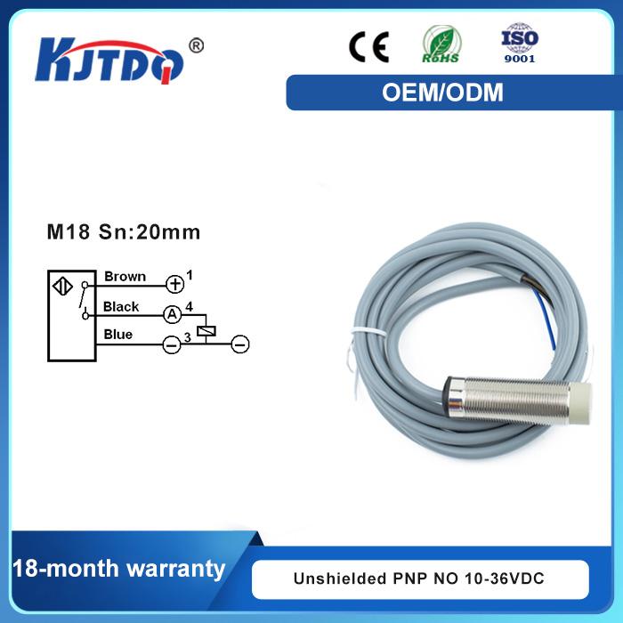M18 Unshielded 2 Wire 3Wire Sn 12mm IP67 Distance Inductive Proximity Sensor Switch With CE High Precision 110v 220v 230v