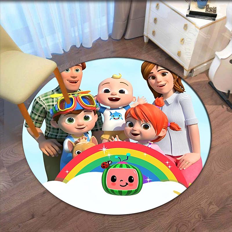 Cocomelon Printed Round Rug Carpet Chair Rug Area Rug Entryway Doormats,for Office Chair Living Room Bedroom Kitchen Room.